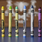 a row of crayones
